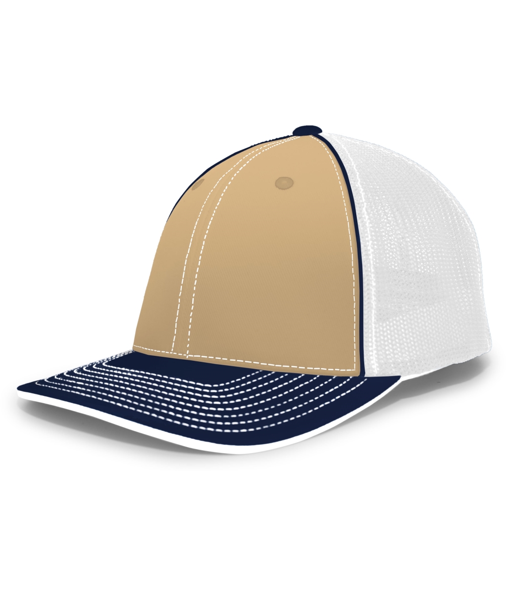404F.56P.L-XL Trucker Flexfit Cap, Vegas, White & Navy - Large & Extra Large