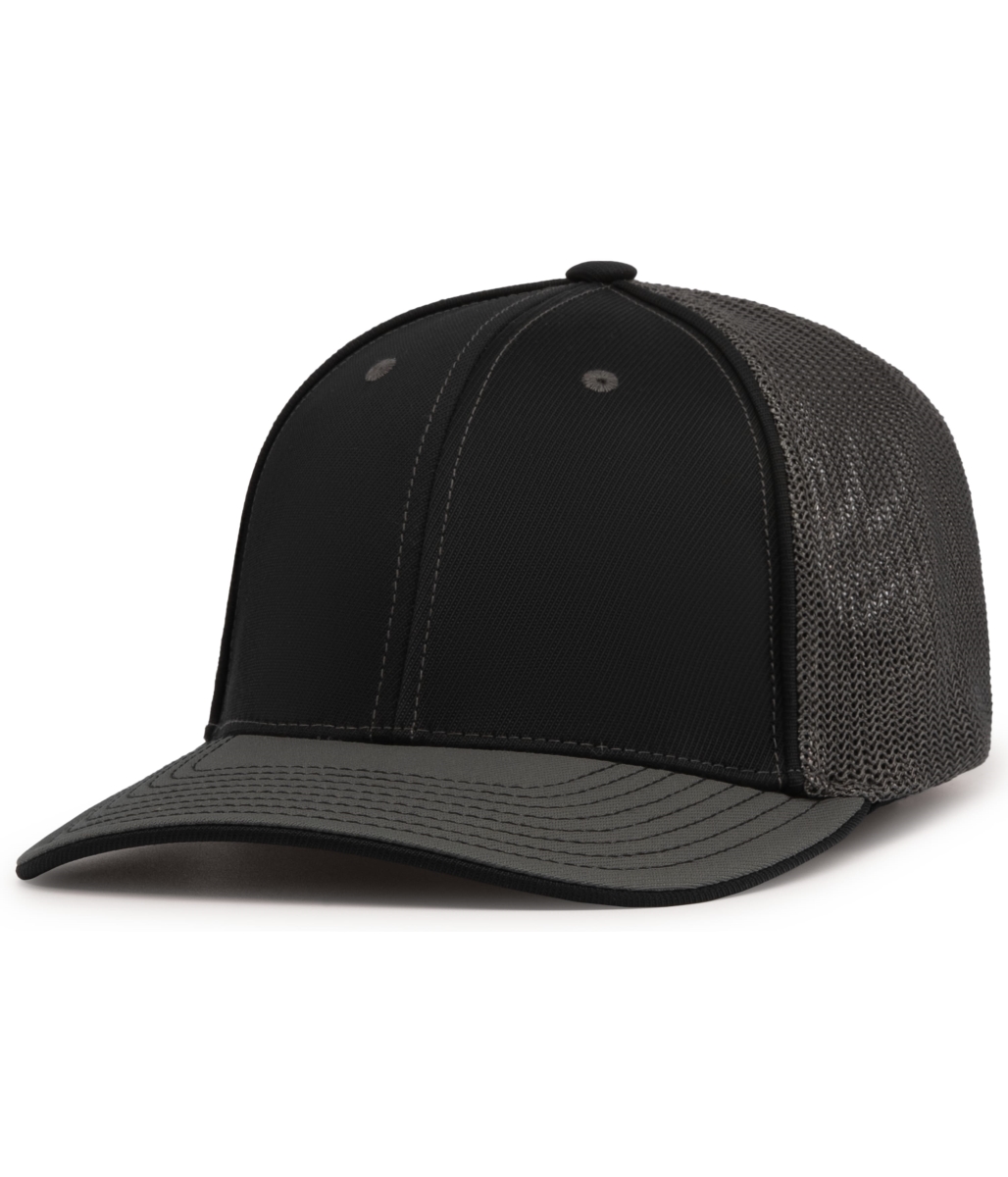 404F.91Q.S-M Trucker Flexfit Cap, Black & Graphite - Small & Medium