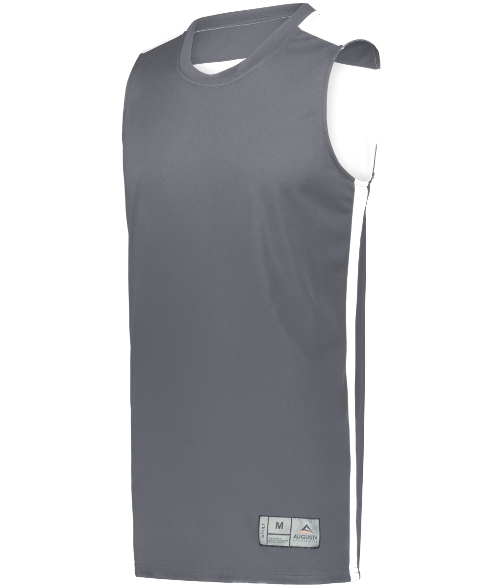 6928.R04.M Youth Swish Reversible Basketball Jersey, Graphite & White - Medium