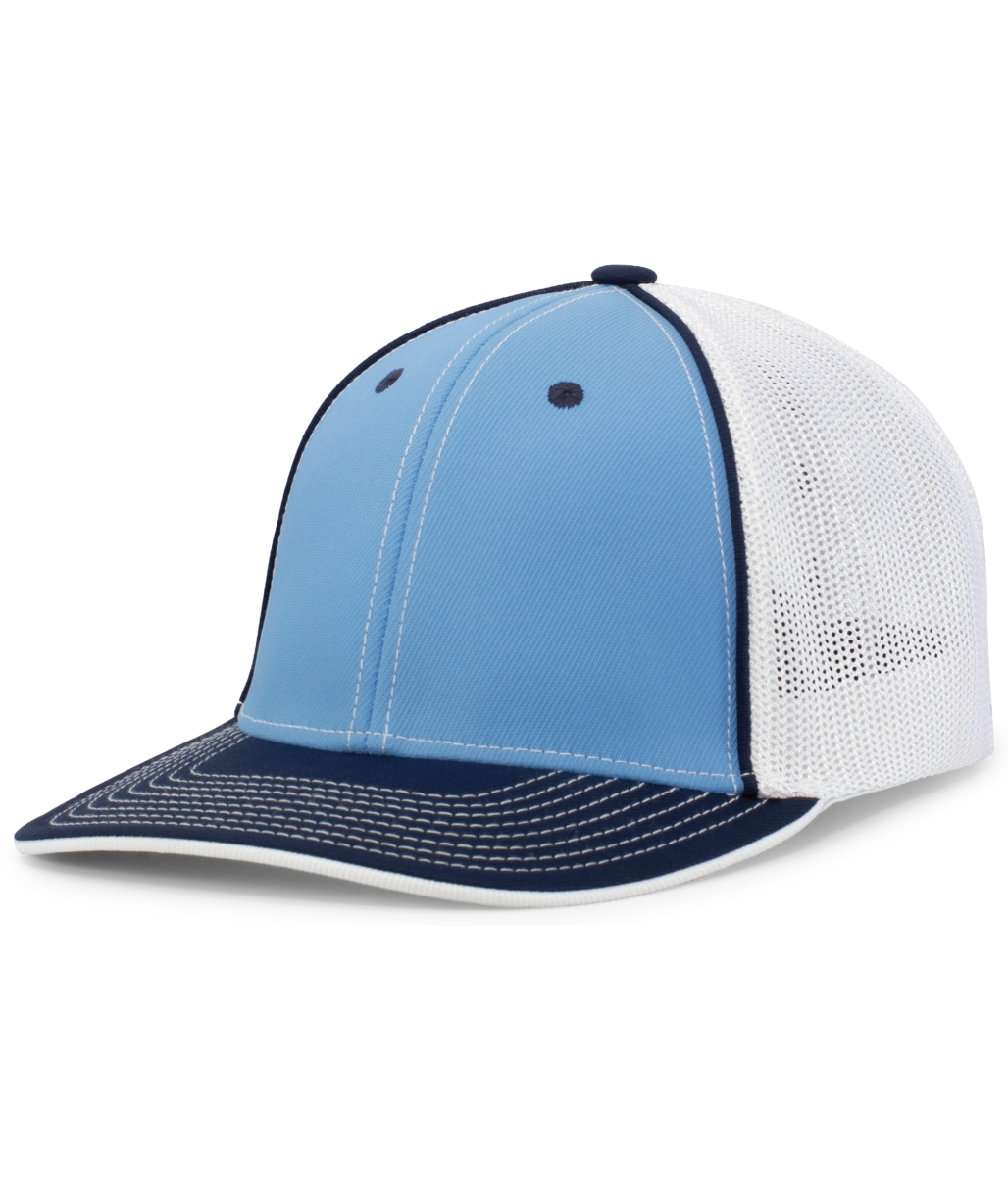 404F.533.S-M Trucker Flexfit Cap, Columbia Blue, White & Navy - Small & Medium
