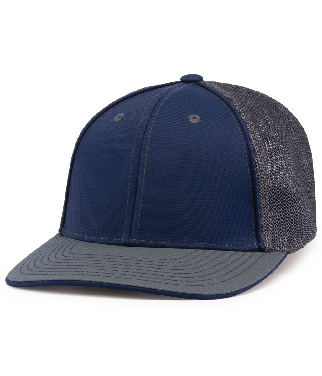 404F.W55.L-XL Trucker Flexfit Cap, Navy & Graphite - Large & Extra Large