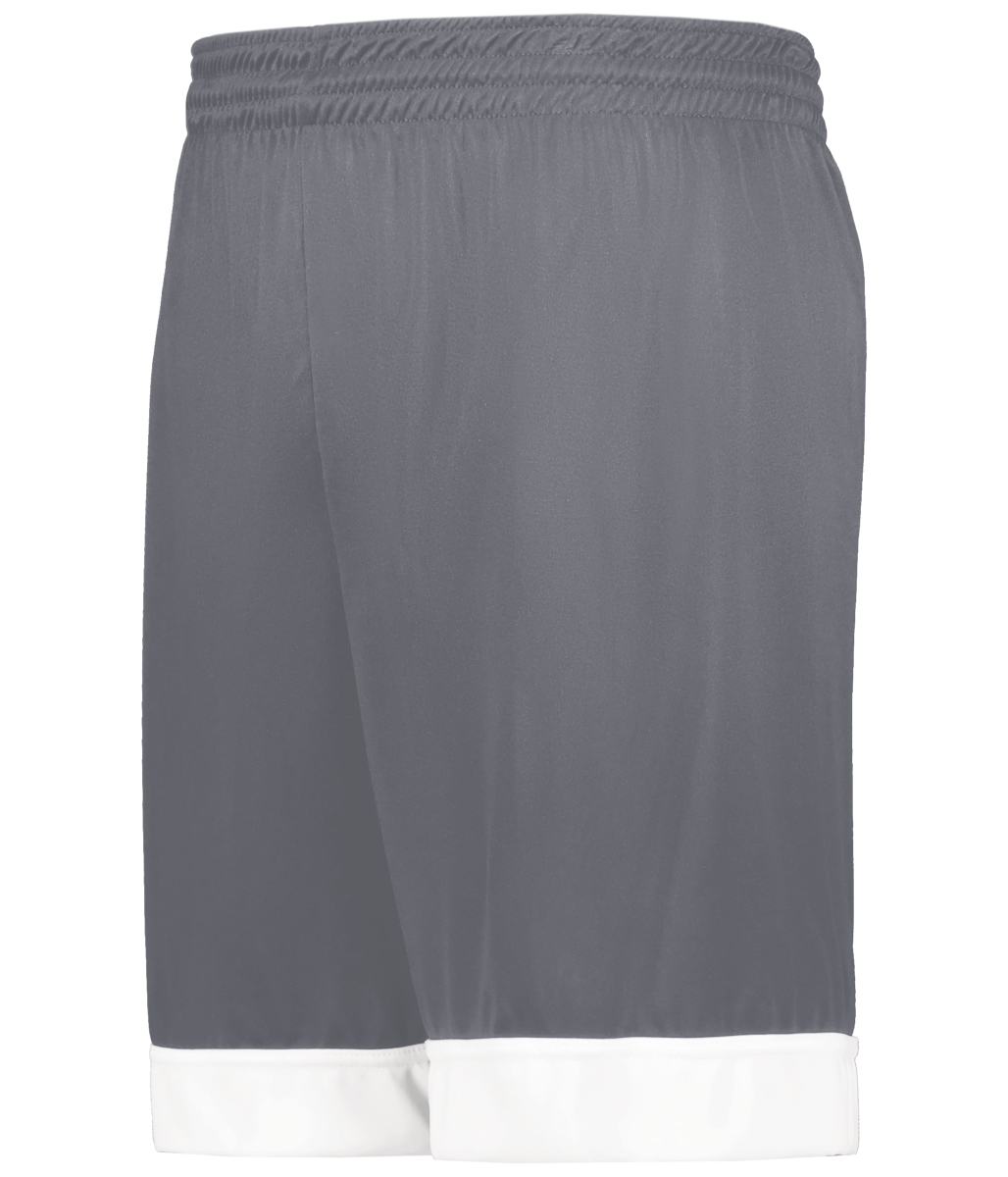 6929.R04.M Swish Reversible Basketball Shorts, Graphite & White - Medium