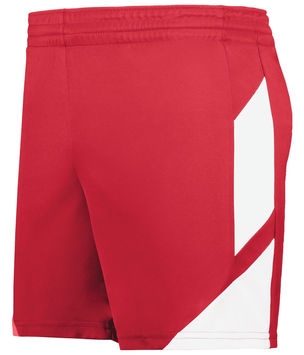 1738.400.M Ladies Step-Back Modern Fit Basketball Shorts, Red & White - Medium