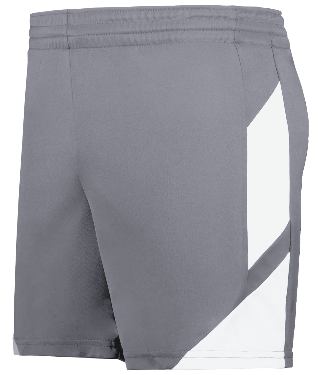 1738.R04.M Ladies Step-Back Modern Fit Basketball Shorts, Graphite & White - Medium