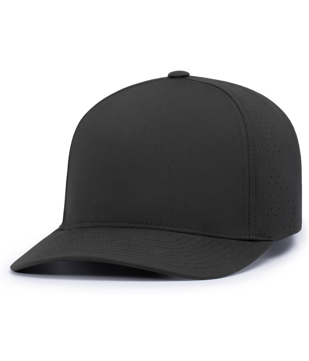 P424.080.OS Weekender Perforated Snapback Cap, Black - One Size