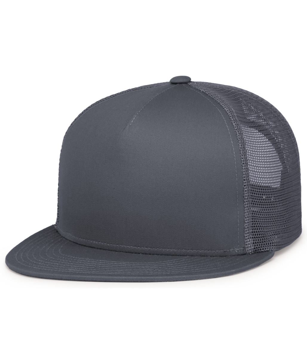 4D7.059.OS D-Series 5-Panel Trucker Snapback Cap, Graphite - One Size