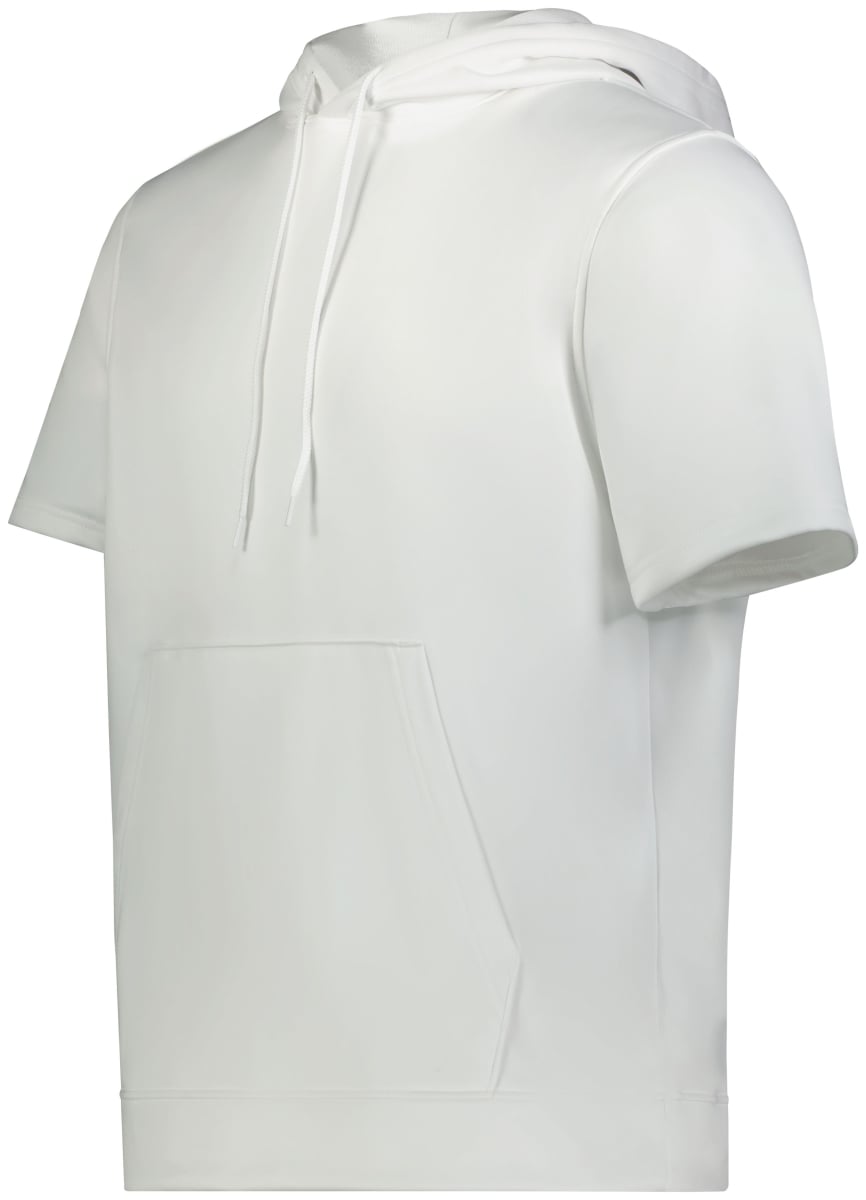 6871.005.M Wicking Fleece Short Sleeve Hoodie, White - Medium