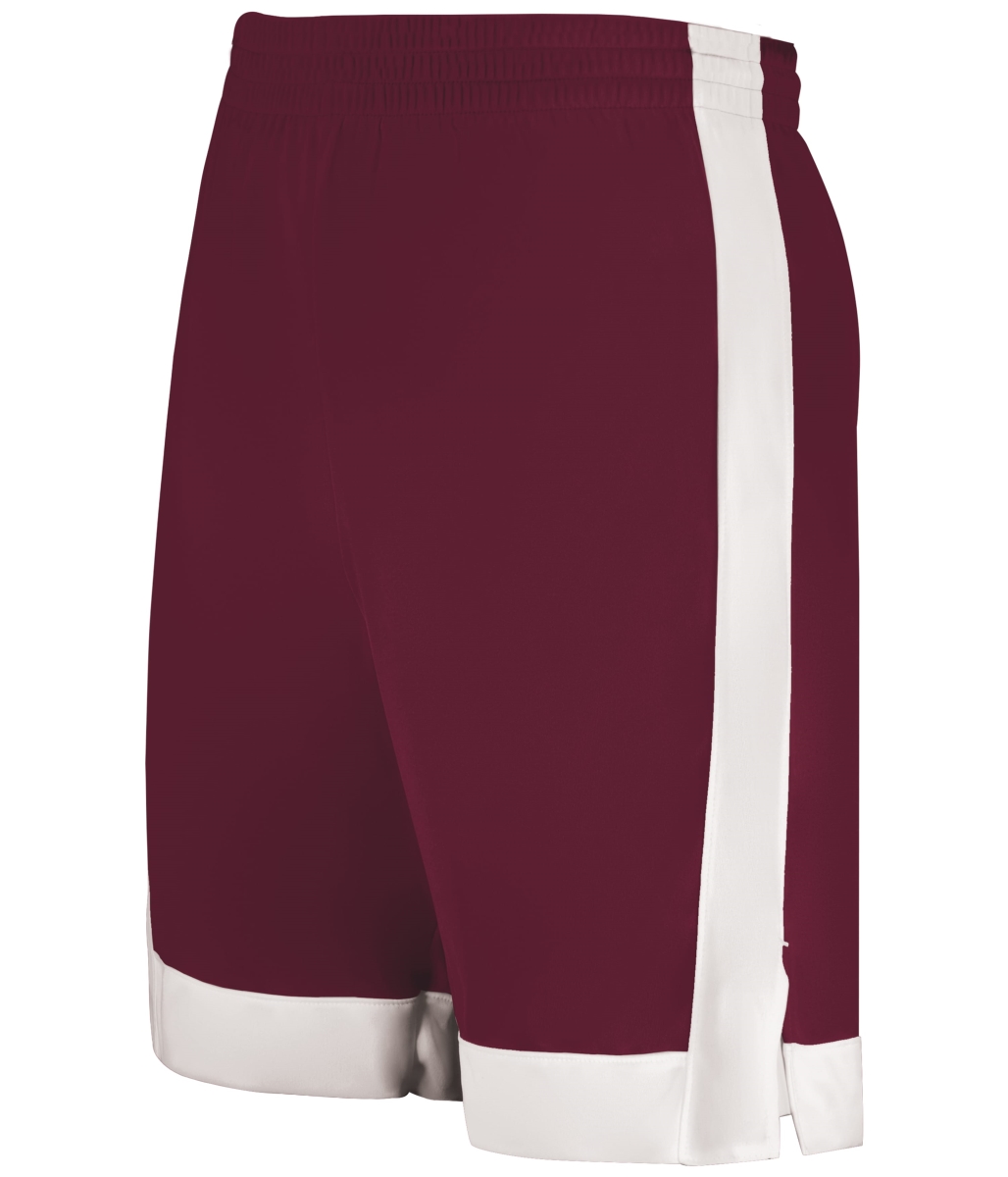 6889.380.M Match-Up Basketball Shorts, Maroon & White - Medium