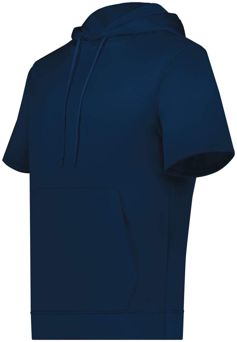 6871.065.M Wicking Fleece Short Sleeve Hoodie, Navy - Medium