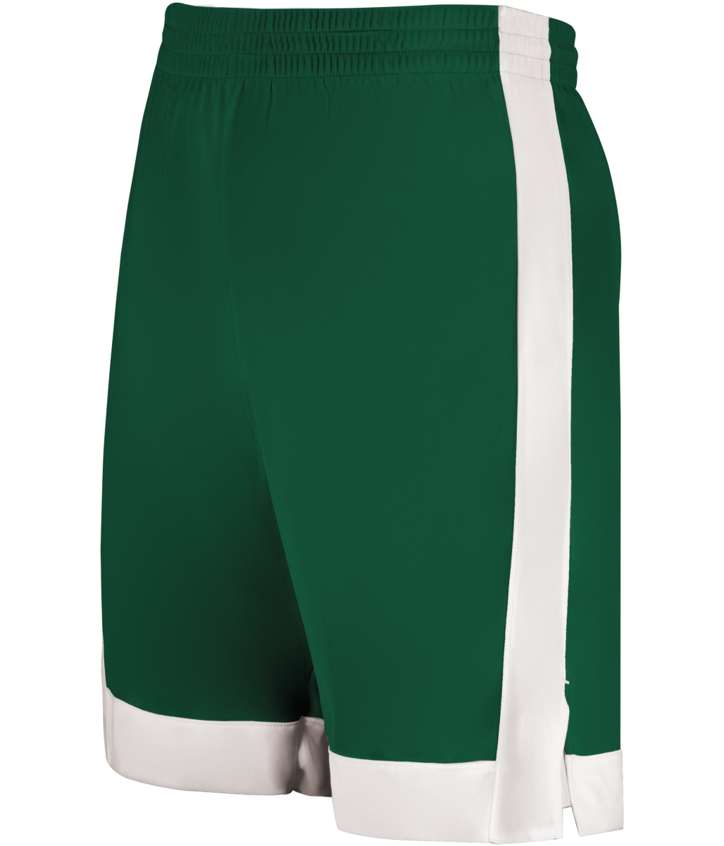 6889.438.M Match-Up Basketball Shorts, Dark Green & White - Medium