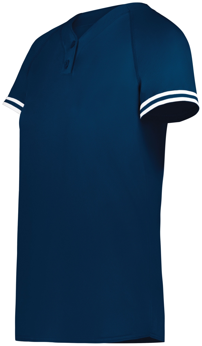 6918.301.S Girls Cutter Plus Henley Jersey, Navy & White - Small