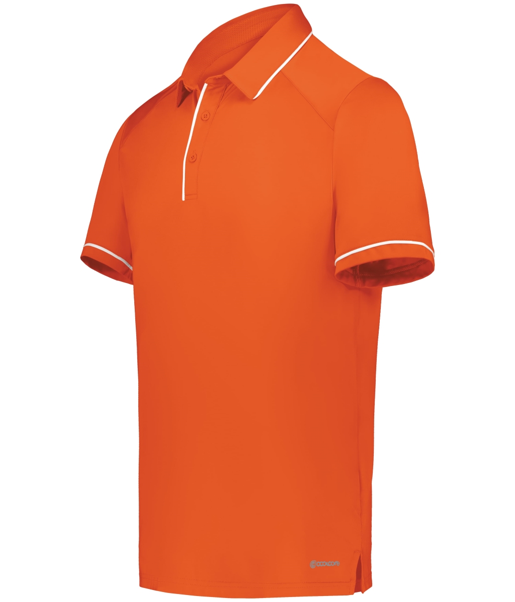 222518.320.M Performance Polo T-Shirt, Orange & White - Medium
