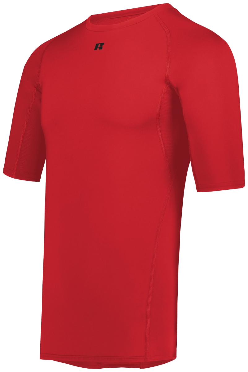 R21CPM.TRR.S Half Sleeve Compression T-Shirt, True Red - Small