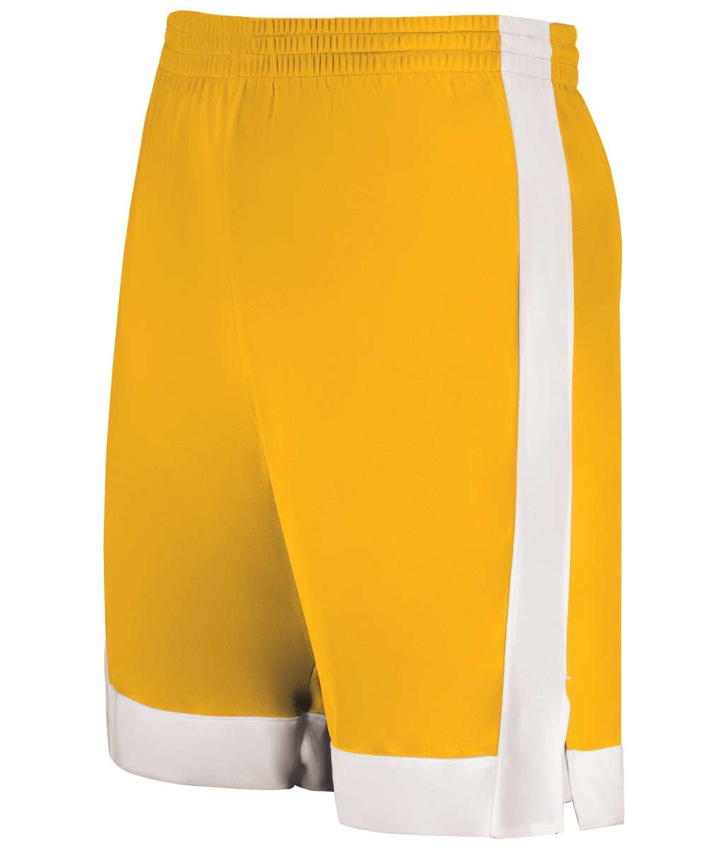 6889.245.M Match-Up Basketball Shorts, Gold & White - Medium