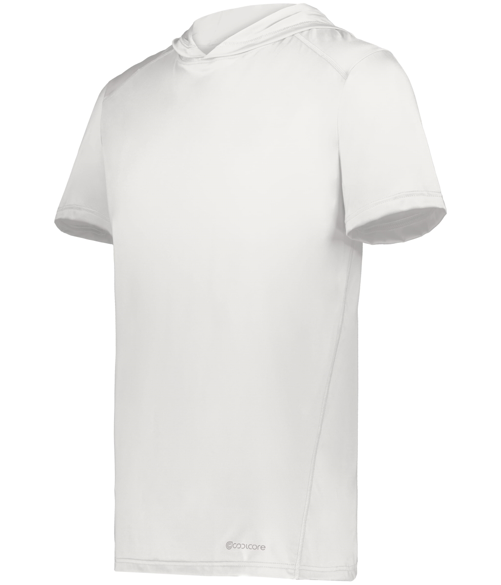 222142.005.L Short Sleeve Hoodie, White - Large