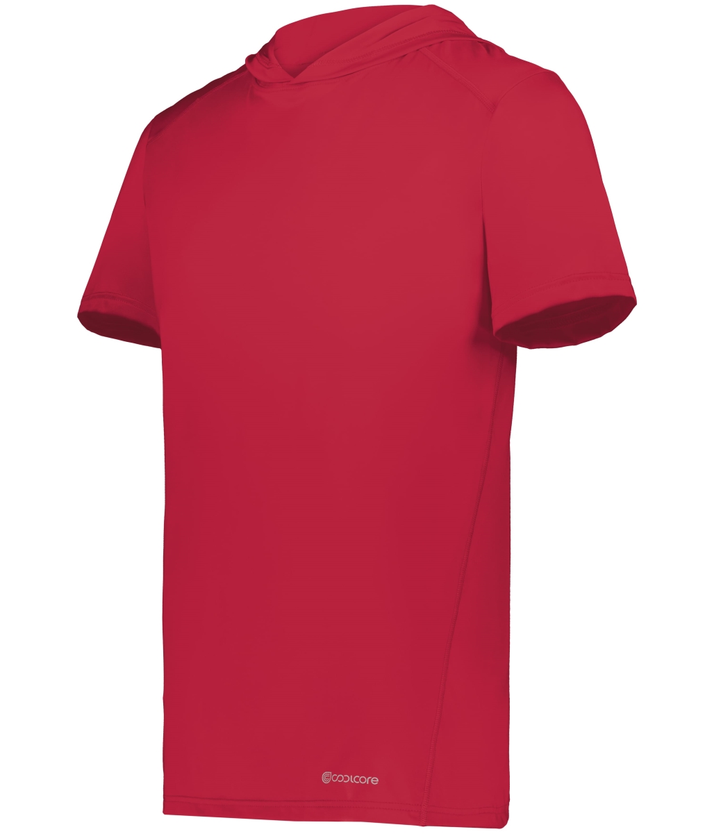 222142.083.S Short Sleeve Hoodie, Scarlet - Small