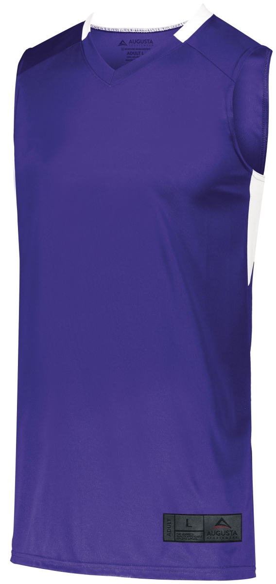 1730.450.3XL Step-Back Basketball Jersey, Purple & White - 3XL