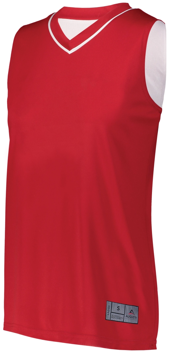 154.400.XL Ladies Reversible Two-Color Jersey, Red & White - Extra Large
