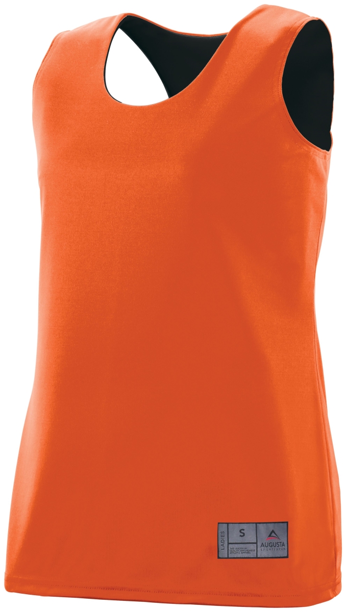 147.321.S Ladies Reversible Wicking Tank, Orange & Black - Small