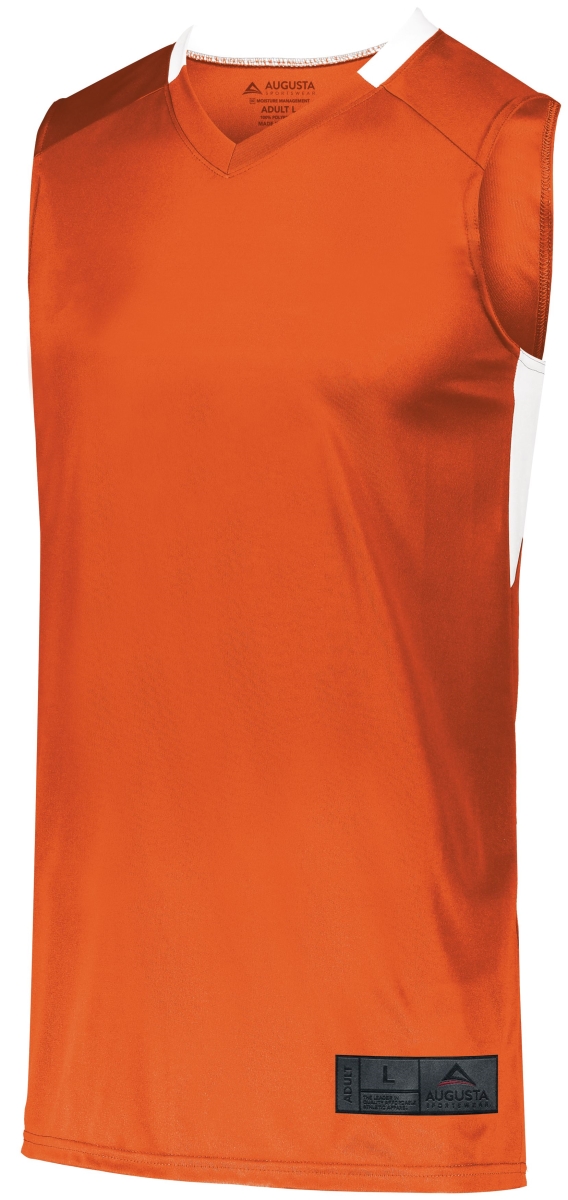 1731.320.M Youth Step-Back Basketball Jersey, Orange & White - Medium