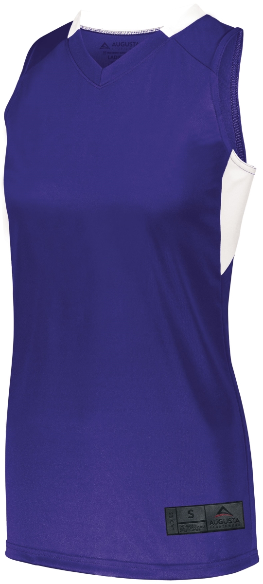 1732.450.M Ladies Step-Back Basketball Jersey, Purple & White - Medium