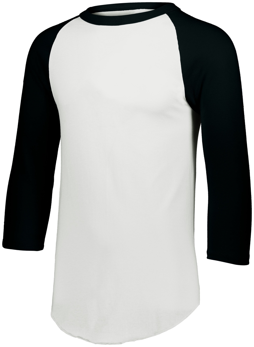 4420.226.S Baseball 3 by 4 Sleeve T-Shirt 2.0, White & Black - Small
