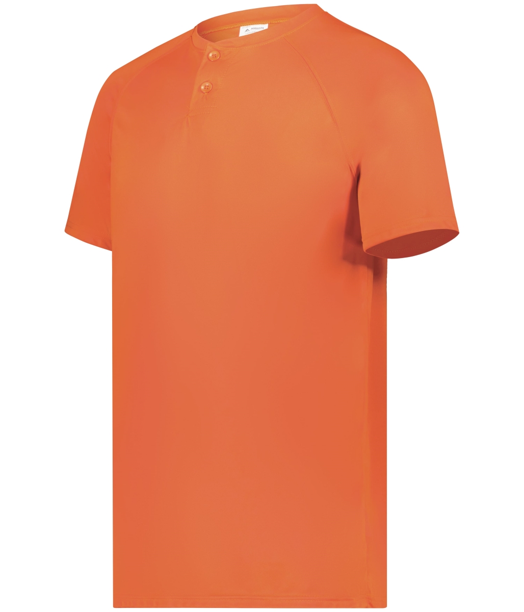 1565.029.S Attain Wicking Two-Button Baseball Jersey, Orange - Small