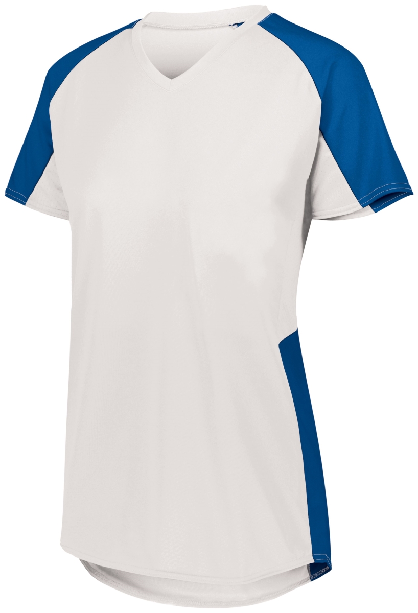 1522.220.M Ladies Cutter Jersey, White & Royal - Medium