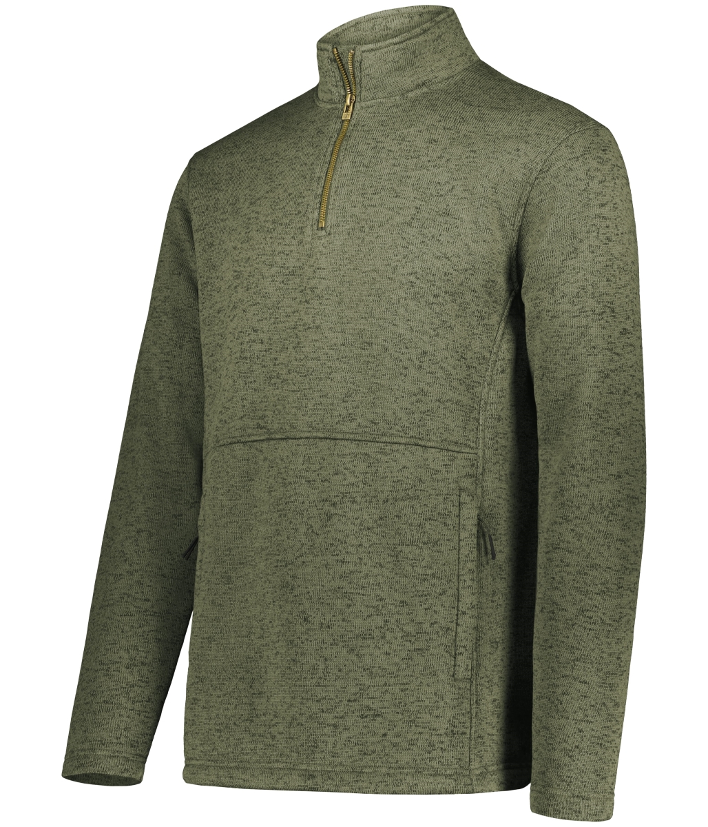 223540.49N.M Alpine Sweater Fleece 0.25 Zip Pullover, Olive Heather - Medium