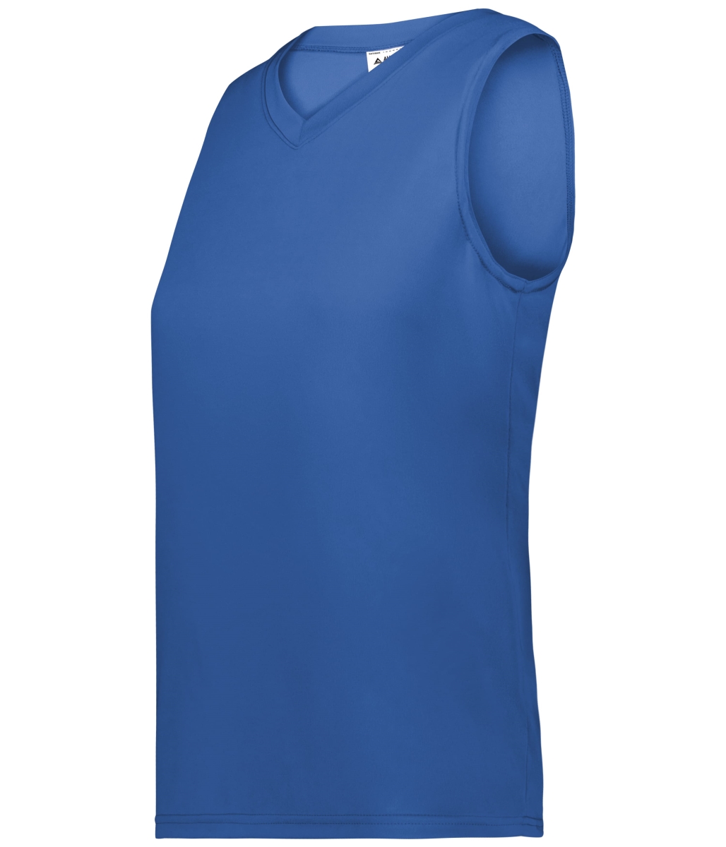 4794.060.M Ladies Attain Wicking Sleeveless Jersey, Royal - Medium