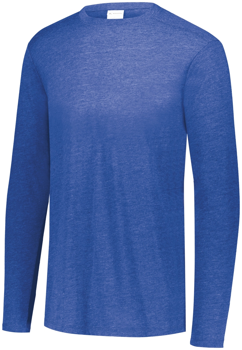 3075.U55.L Tri-Blend Long Sleeve T-Shirt, Royal Heather - Large