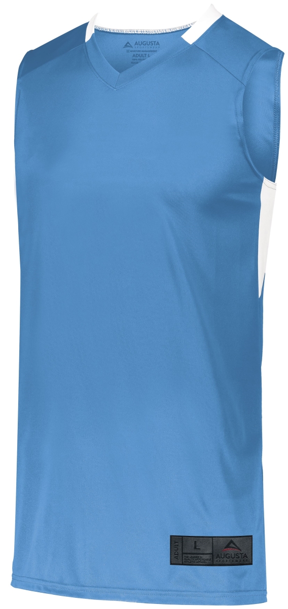 1730.293.2XL Step-Back Basketball Jersey, Columbia Blue & White - 2XL