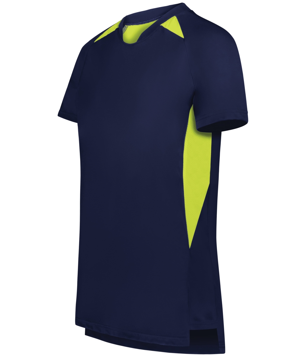 322992.66G.S Ladies Hawk Evolution Soccer Jersey, Navy & Lime - Small