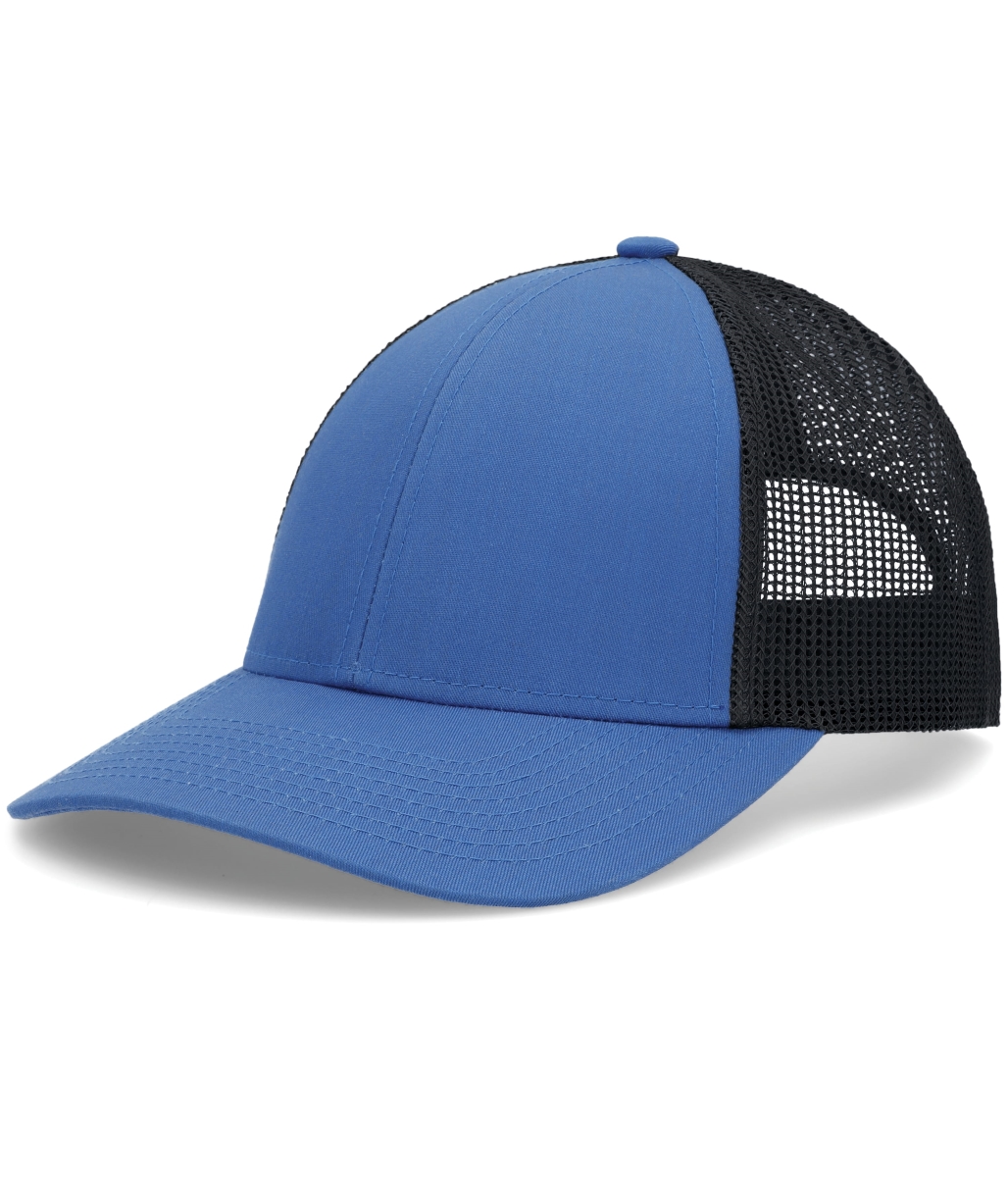 P114.37T.OS Low-Pro Trucker Cap, Ocean Blue & Light Charcoal - One Size