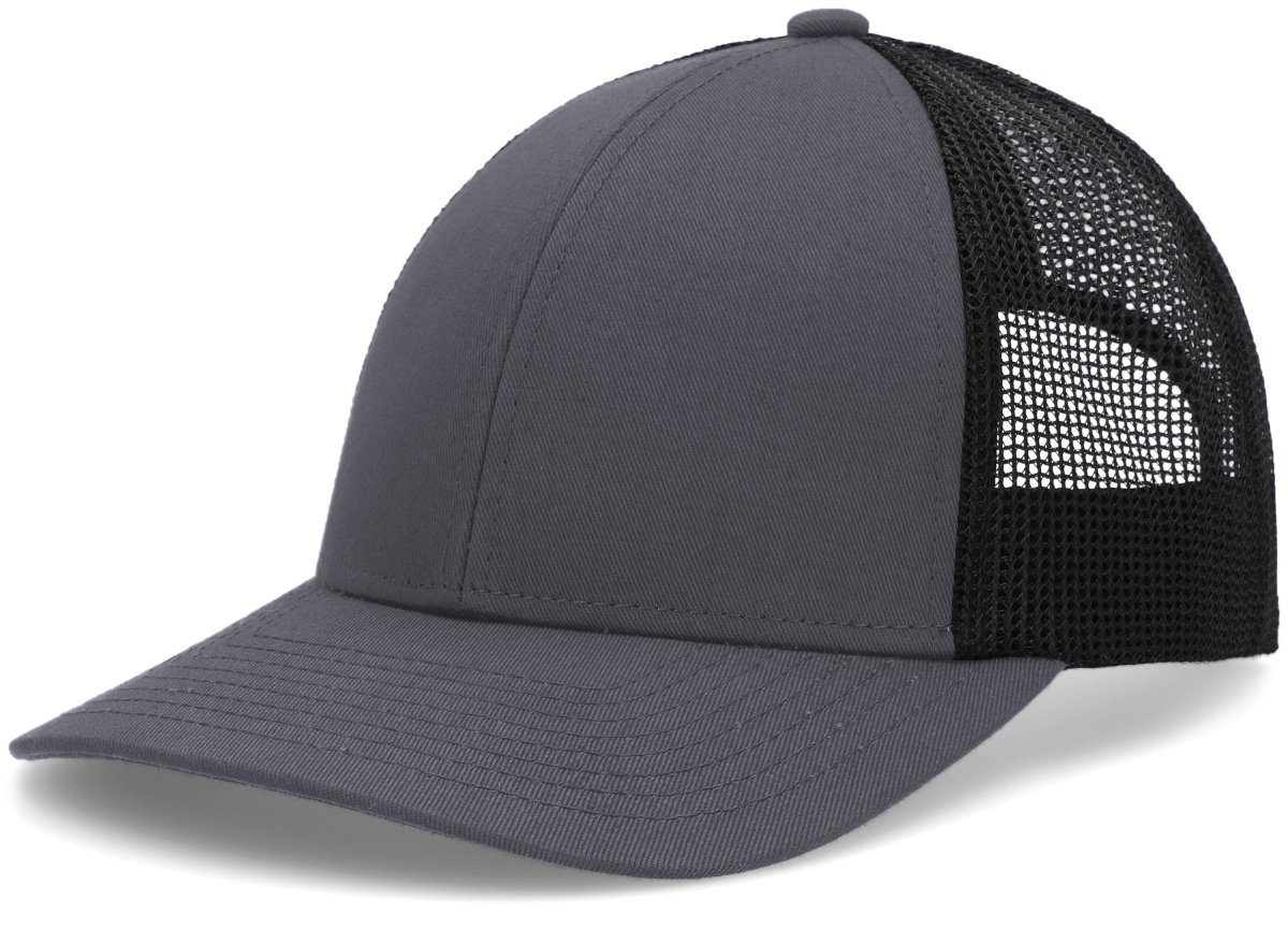 P114.75Q.OS Low-Pro Trucker Cap, Graphite & Black - One Size