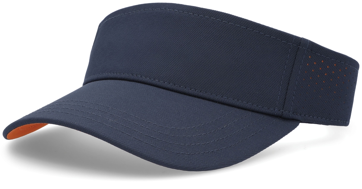 P500.306.OS Perforated Visor Cap, Navy & Orange - One Size