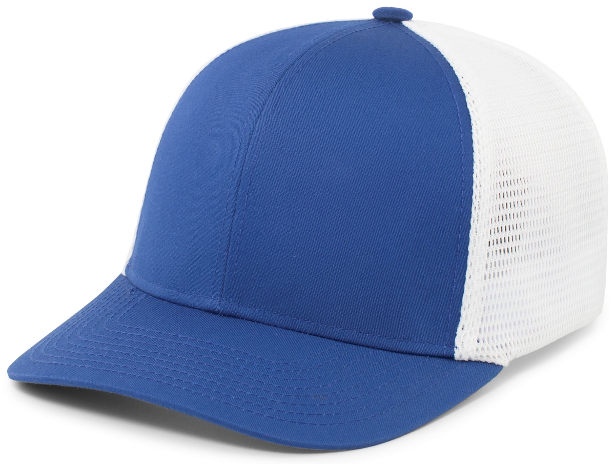 P401.126.S-M Fusion Trucker Cap, Royal & White - Small & Medium
