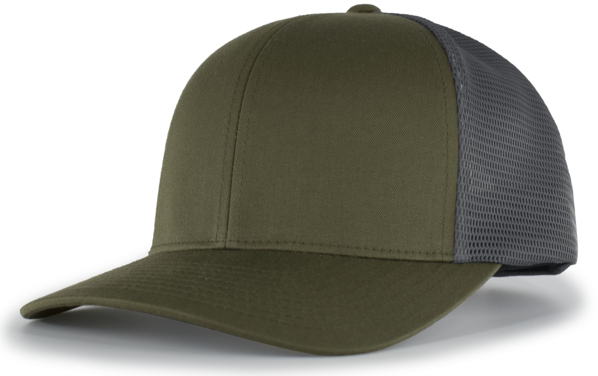 P151.55S.OS Trucker PacFlex Snapback Cap, Moss & Graphite - One Size