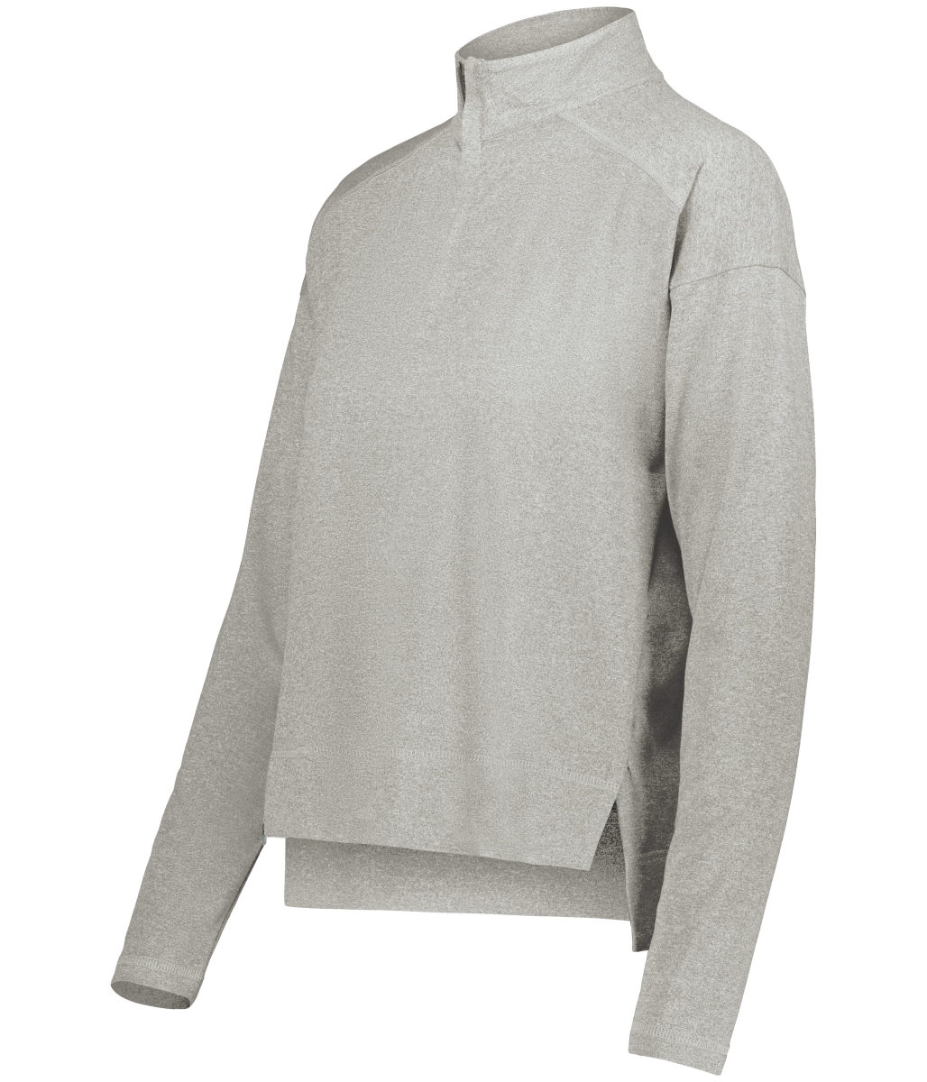 223753.013.M Ladies Ventura 0.25 Zip Pullover, Grey Heather - Medium