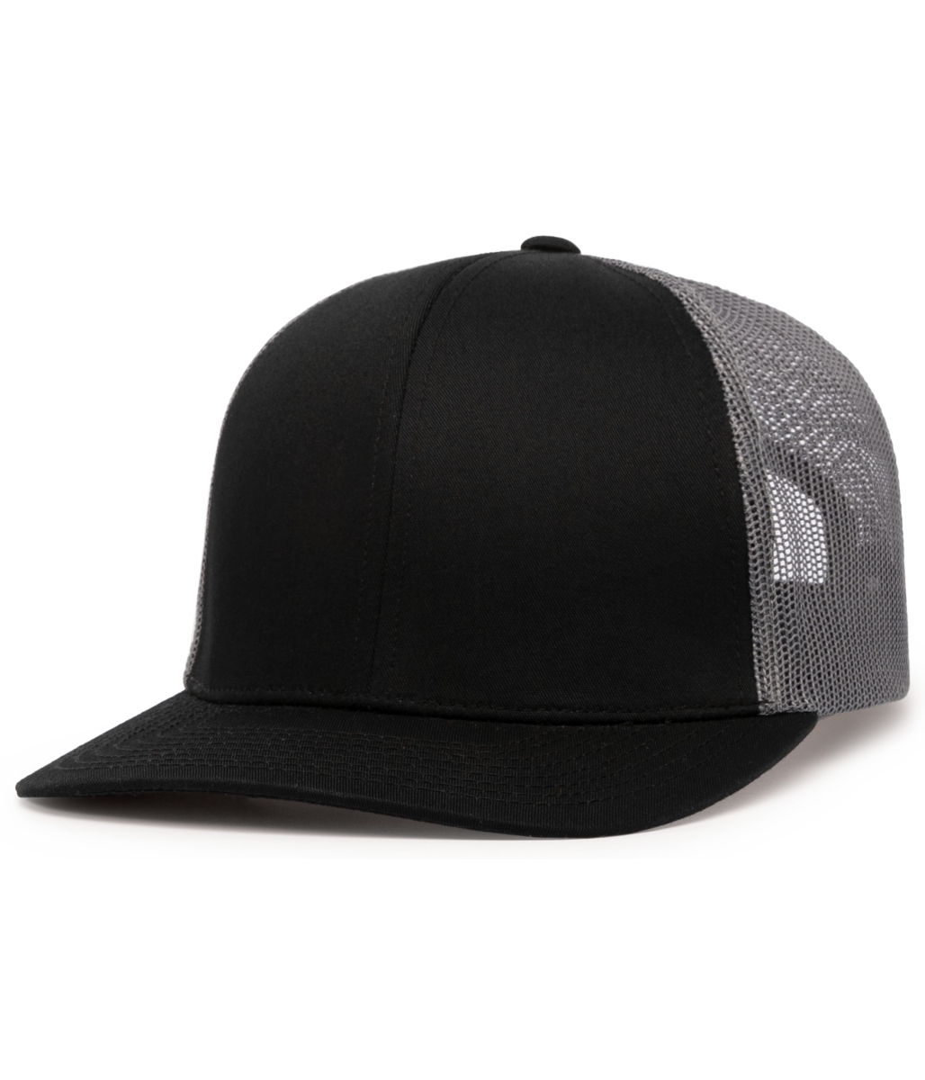 104C.Q92.XL Trucker Snapback Cap, Black & Graphite - Extra Large
