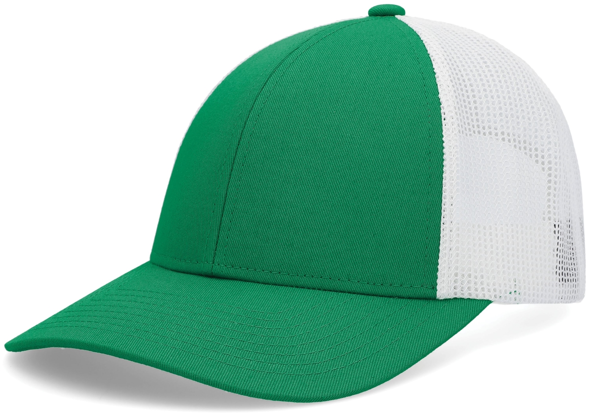 P114.U09.OS Low-Pro Trucker Cap, Kelly & White - One Size