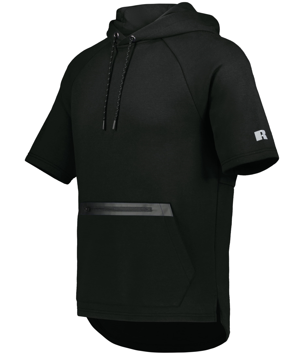 R24TFM.BLK.M Legend Short Sleeve Tech Fleece Hoodie, Black - Medium