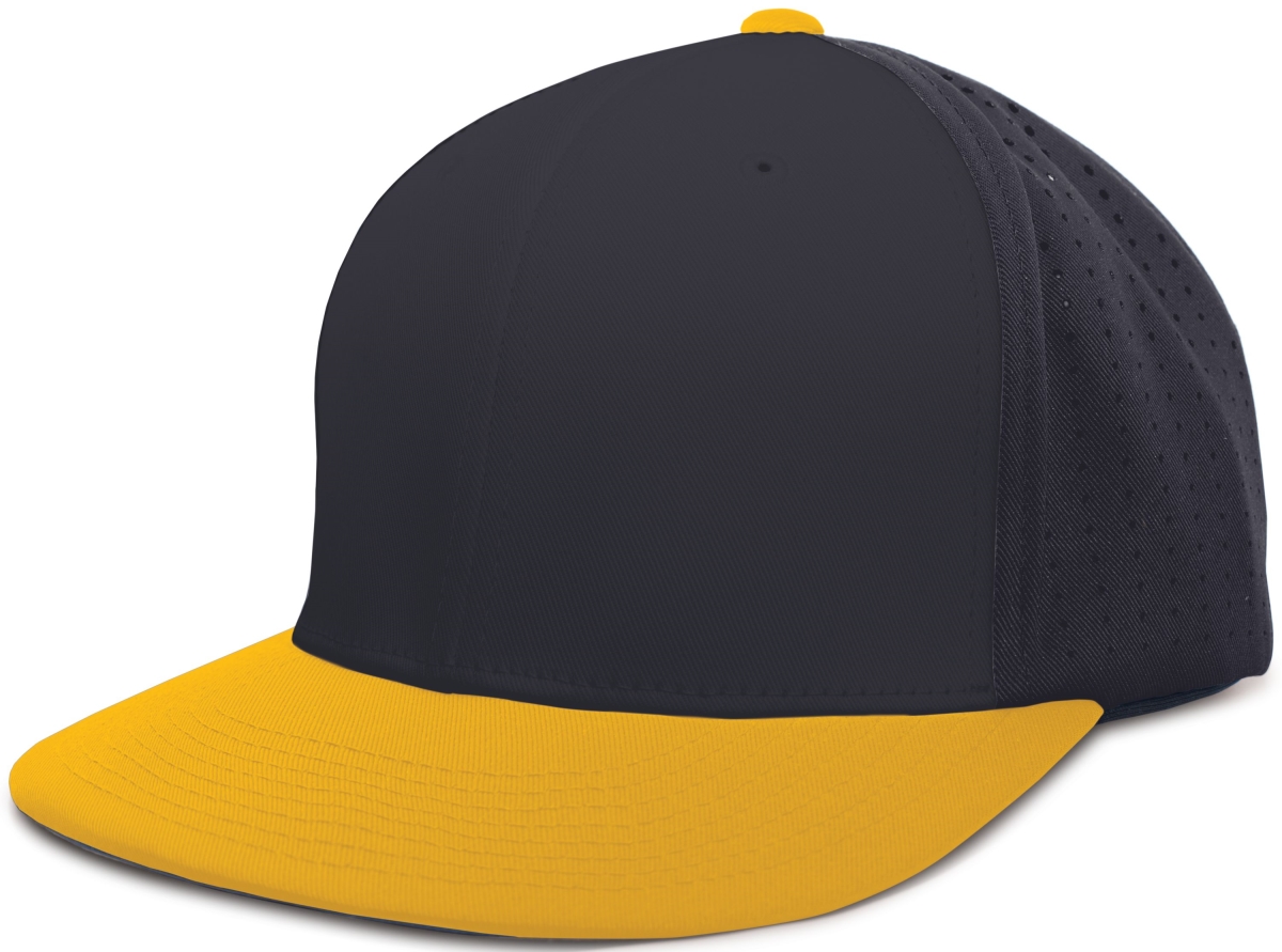 ES474.302.L-XL Perforated F3 Performance Flexfit Cap, Navy & Gold - Large & Extra Large