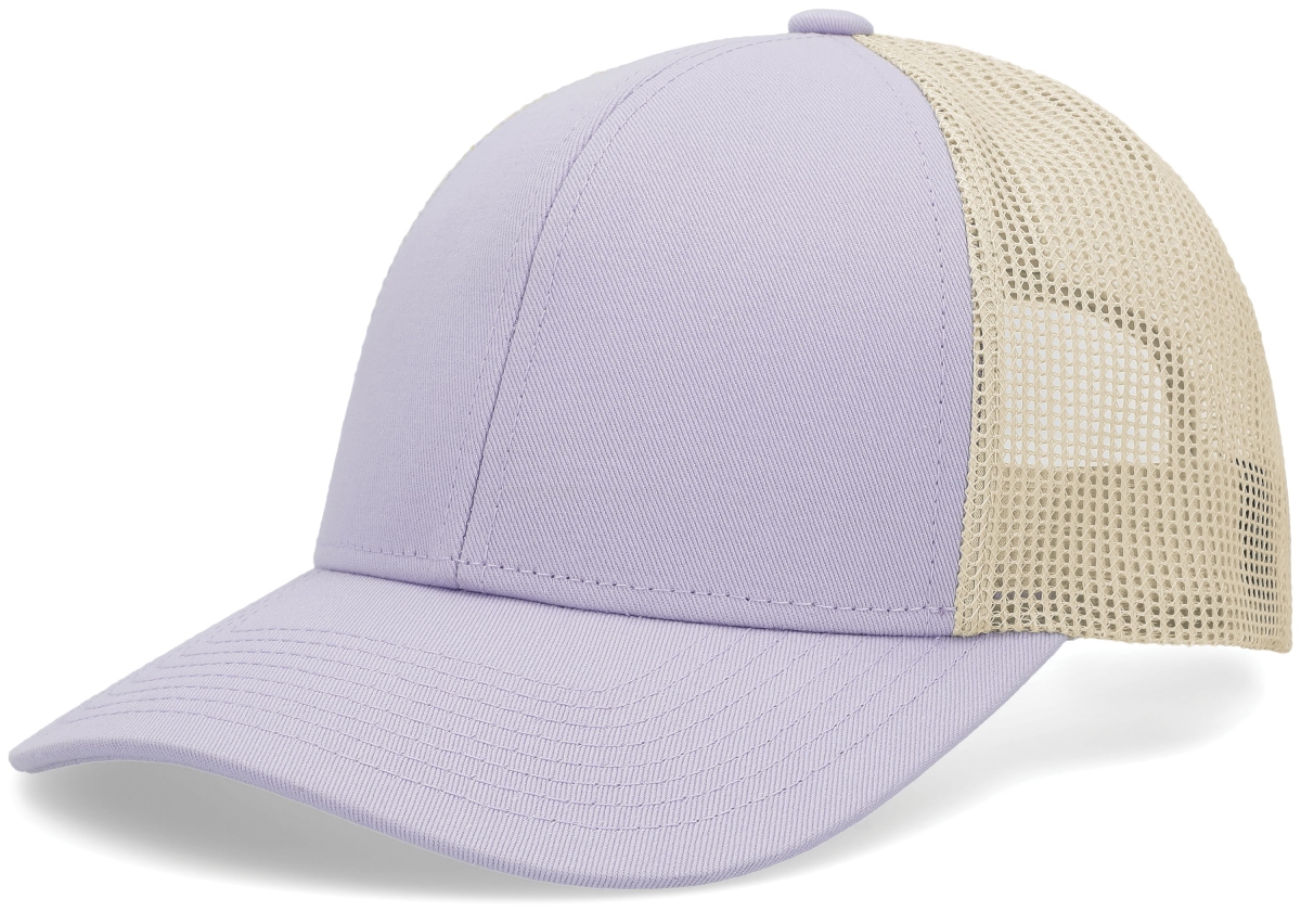 P114.29T.OS Low-Pro Trucker Cap, Lavender & Beige - One Size