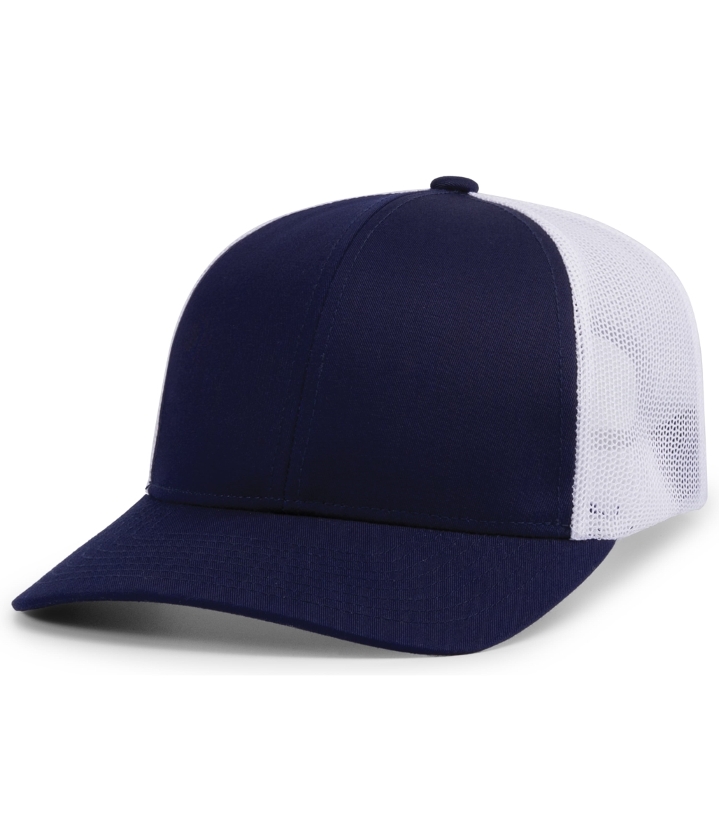 P114.01X.OS Low-Pro Trucker Cap, True Navy & White - One Size
