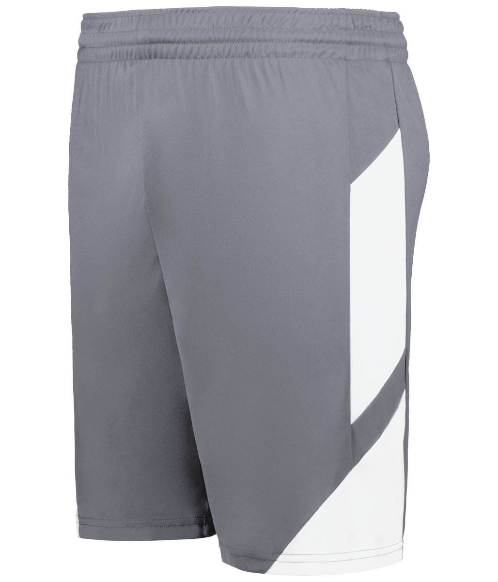 1736.R04.S Step-Back Modern Fit Basketball Shorts, Graphite & White - Small