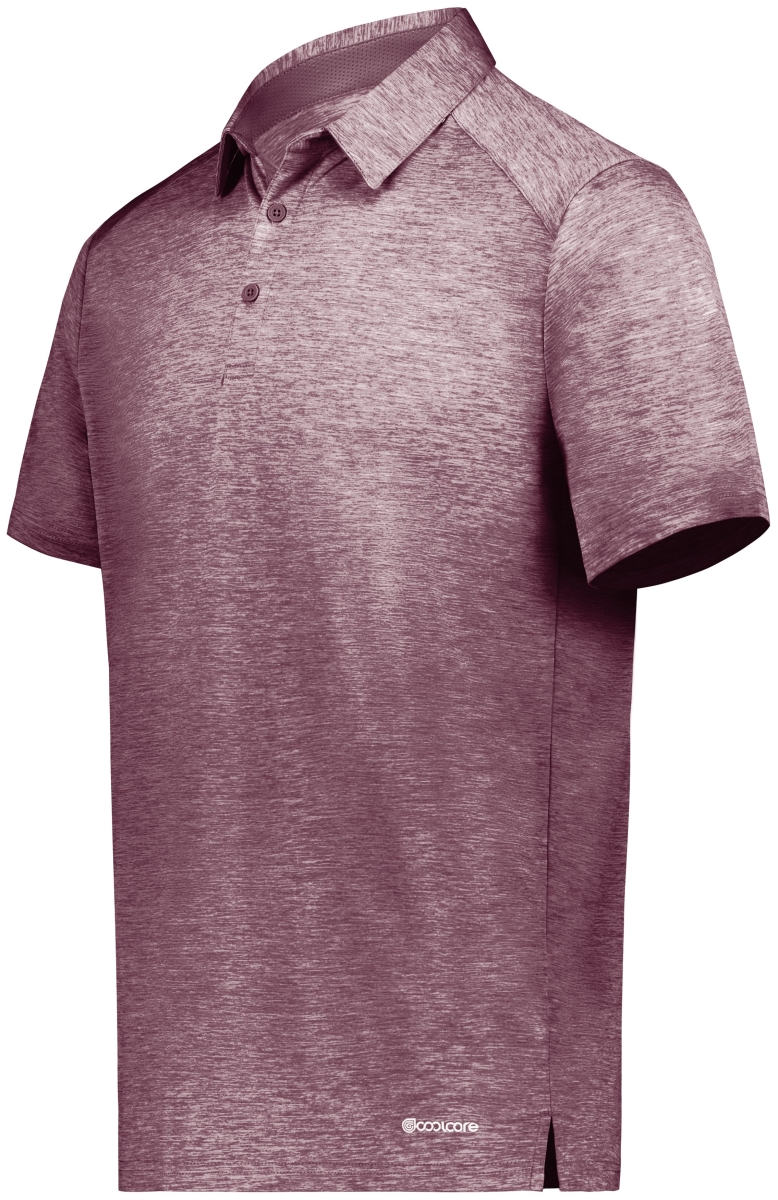 222572.T09.L Electrify Polo T-Shirt, Maroon Heather - Large