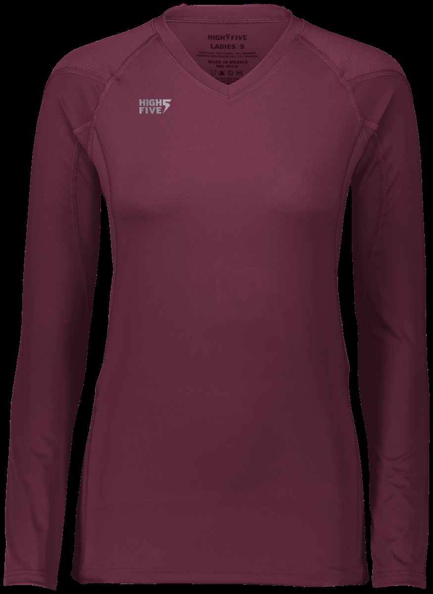Girls Truhit Long Sleeve Jersey, Maroon - Medium