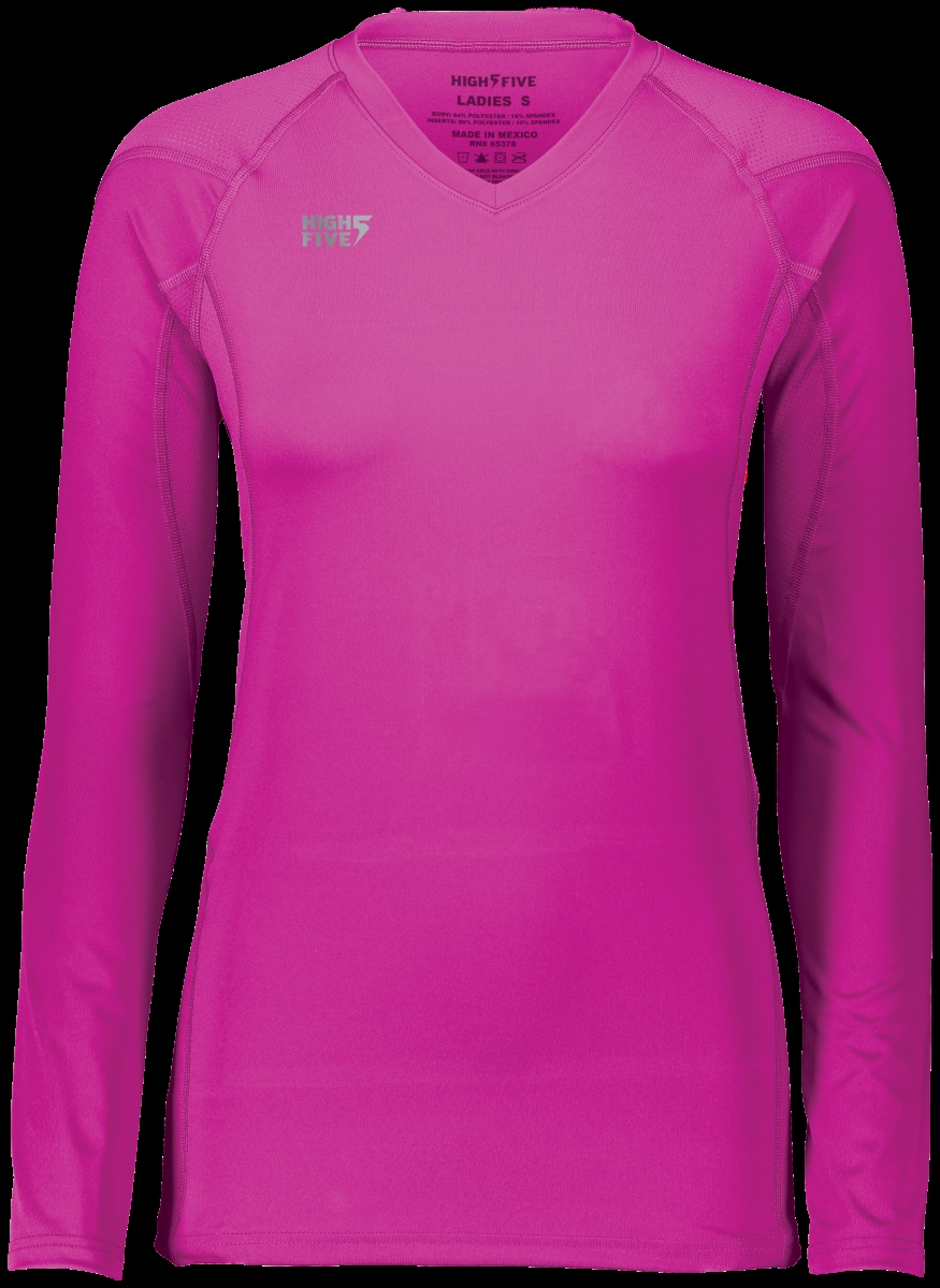 Girls Truhit Long Sleeve Jersey, Power Pink - Medium