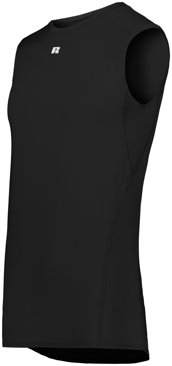 R22CPM.BLK.S Sleeveless Compression Tank, Black - Small